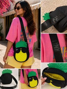 PINK Victoria's Secret Pineapple Crossbody Bag - Yellow, Black & Green
